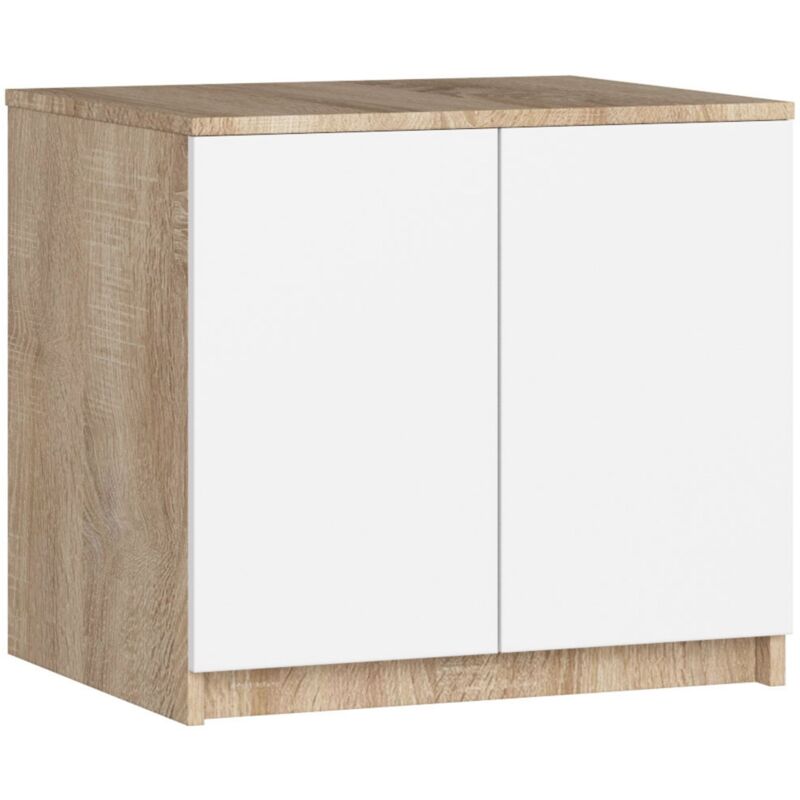 foto del prodotto sopralzo per armadio akord s60 sonoma quercia 60 cm 2 ante inserto frontale bianco 60x51x55 cm