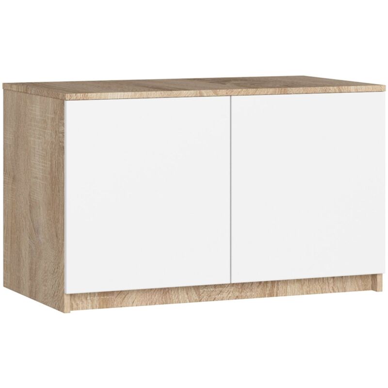 foto del prodotto sopralzo per armadio akord s90 sonoma quercia 90 cm 2 ante inserto frontale bianco 90x51x55 cm