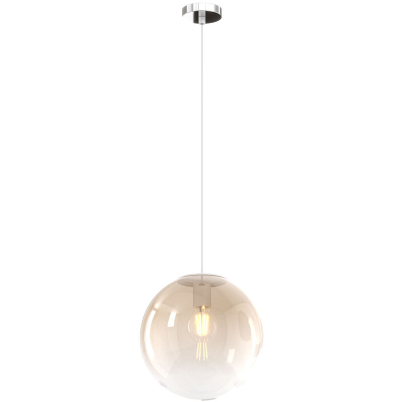 foto del prodotto sopsensione moderna big eclipse metallo cromo vetro ambra 1 luce e27 d25