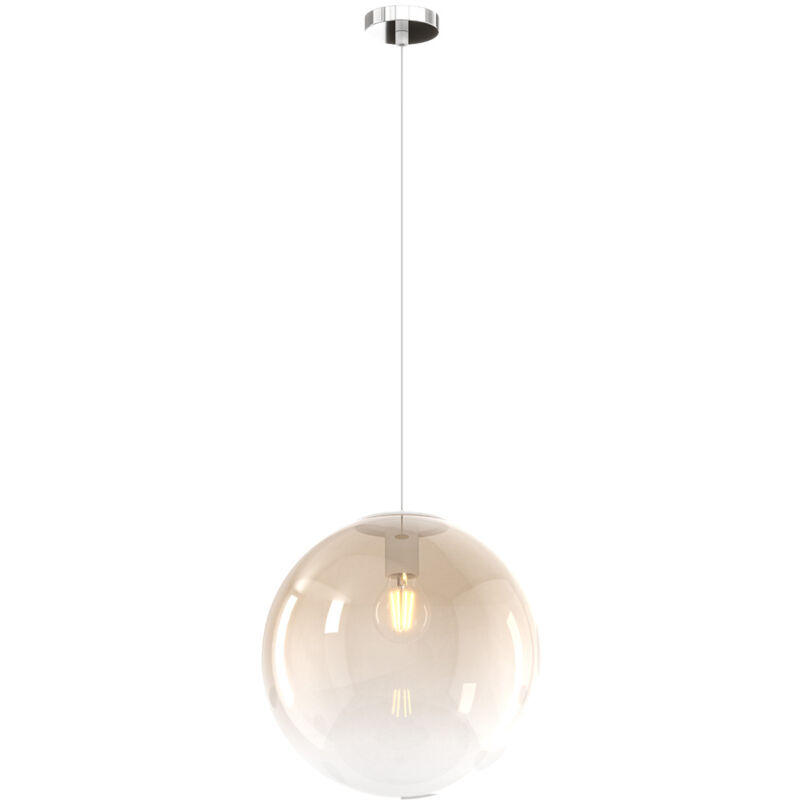 foto del prodotto sopsensione moderna big eclipse metallo cromo vetro ambra 1 luce e27 d30