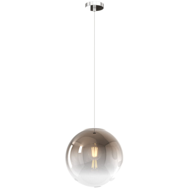 foto del prodotto sopsensione moderna big eclipse metallo cromo vetro bronzo 1 luce e27