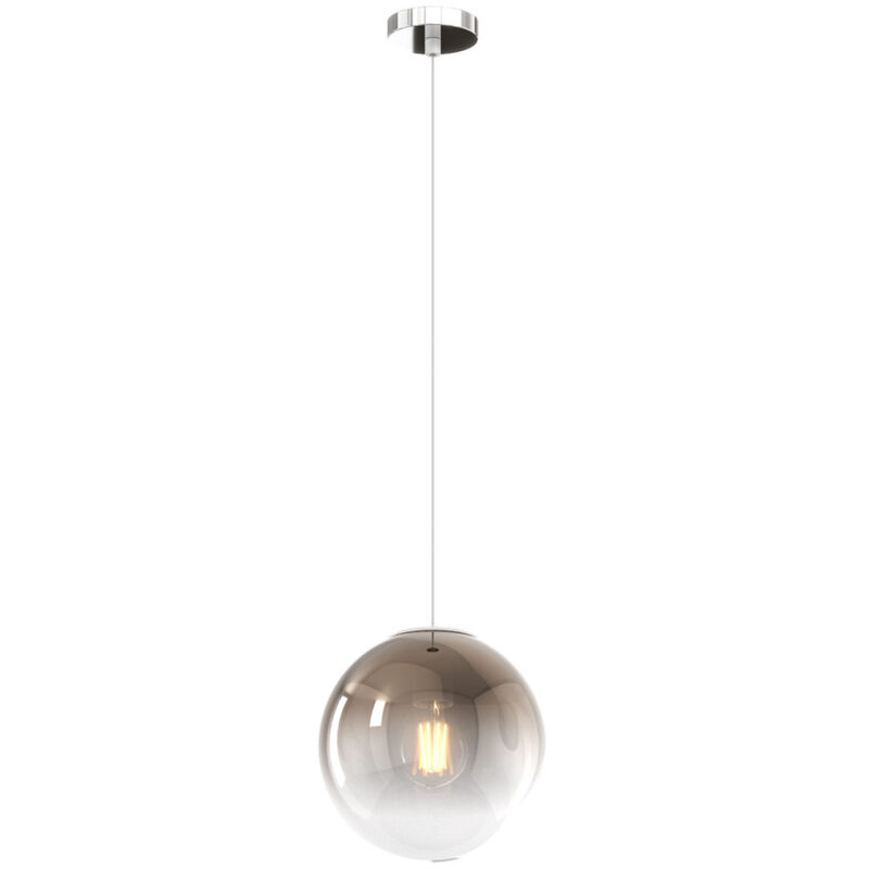 foto del prodotto sopsensione moderna big eclipse metallo cromo vetro bronzo 1 luce e27 d20