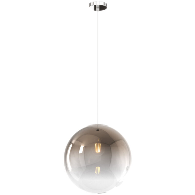 foto del prodotto sopsensione moderna big eclipse metallo cromo vetro bronzo 1 luce e27 d30
