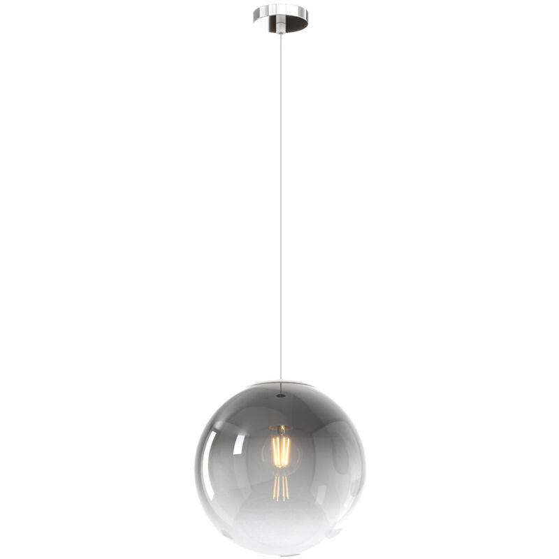 foto del prodotto sopsensione moderna big eclipse metallo cromo vetro fum 1 luce e27 d25