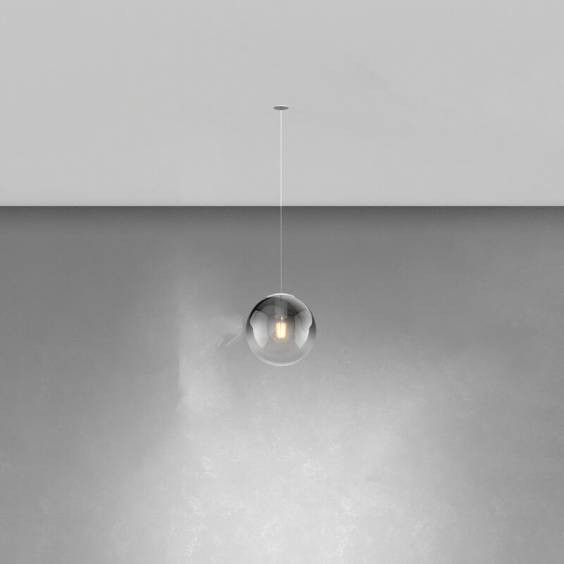 foto del prodotto sopsensione moderna incasso big eclipse metallo cromo vetro fum 1 luce e27