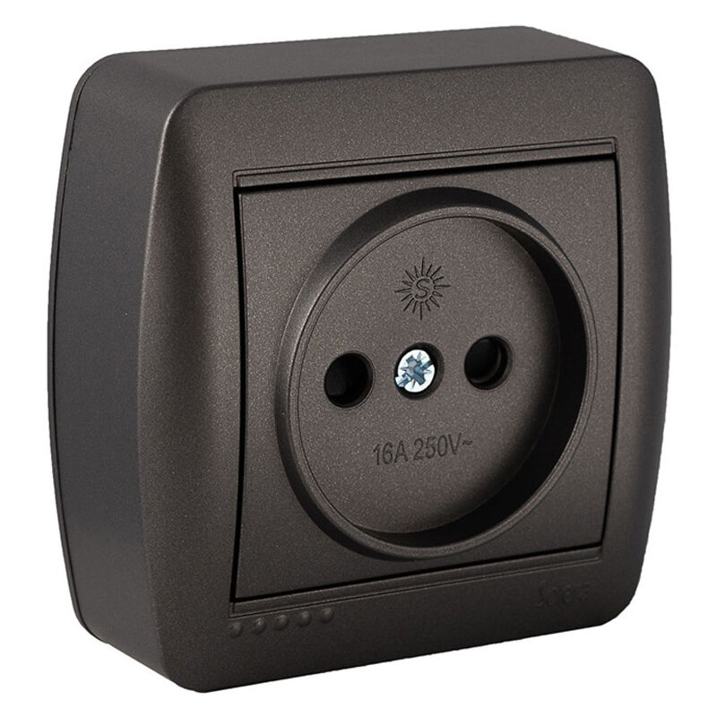 foto del prodotto sorgente 2p 16a 250v superficie graphite ingressi mini canale