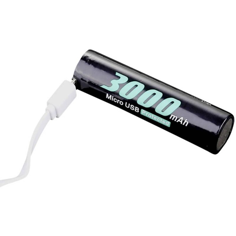foto del prodotto soshine 18650usb 3.7 3000 batteria ricaricabile usb micro b. 18650 li ion 3.6 v 3000 mah