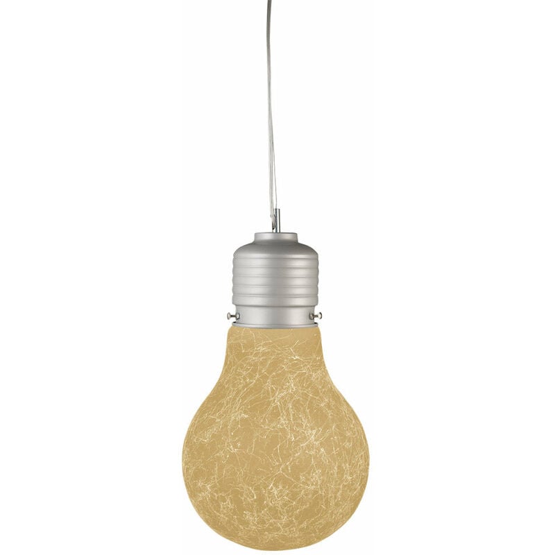 foto del prodotto sospensione 1xe27 montatura argento vetro filante ambra e energy elettra