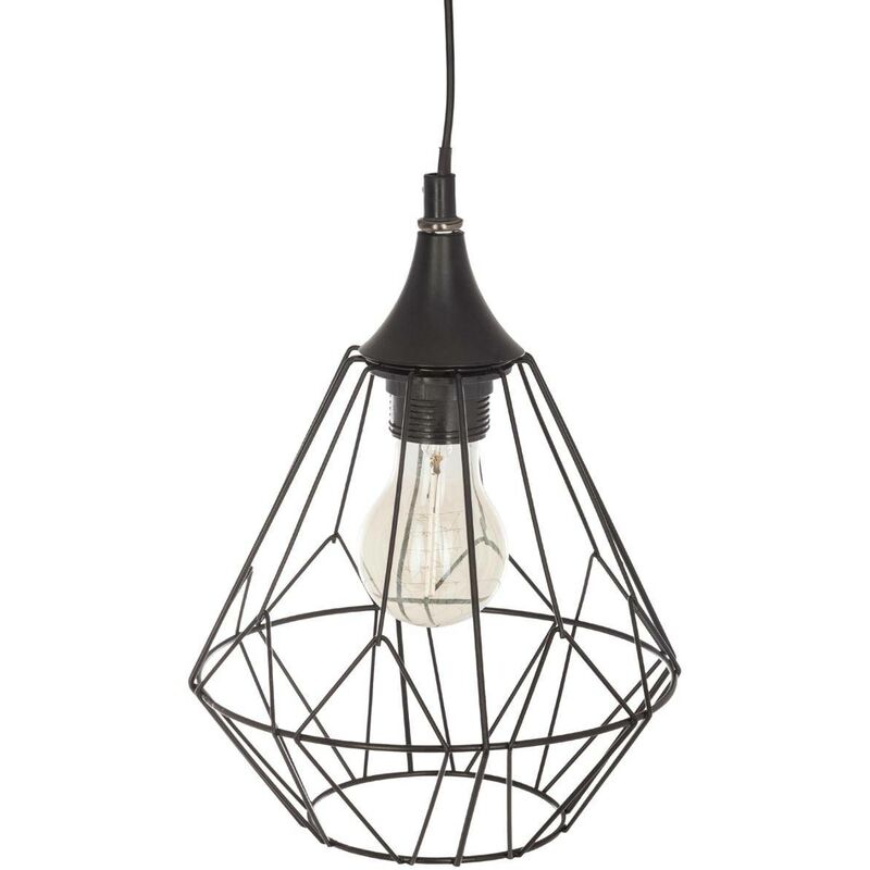 foto del prodotto sospensione a filo flave in metallo nero d19cm atmosphera cr ateur d int rieur