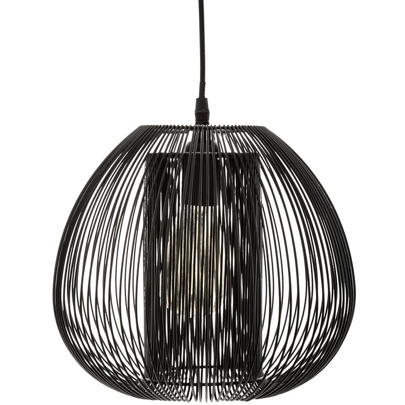 foto del prodotto sospensione a filo noda in metallo nero d28cm atmosphera cr ateur d int rieur