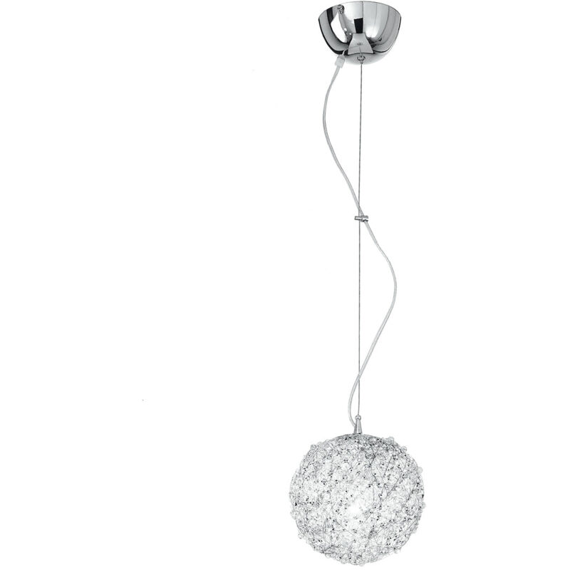 foto del prodotto sospensione astra in alluminio cromato e cristalli 20 cm. 