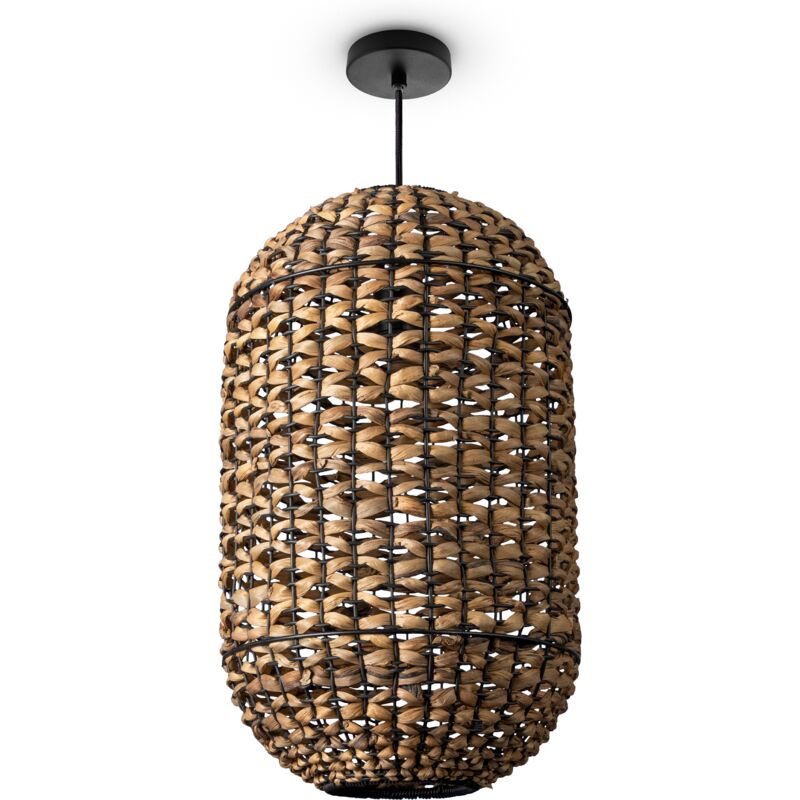 foto del prodotto sospensione bamb sala da pranzo lampada a cesto carta fibre vegetali boho e27 natura 30cm , luce a sospensione tipo 3 paco home