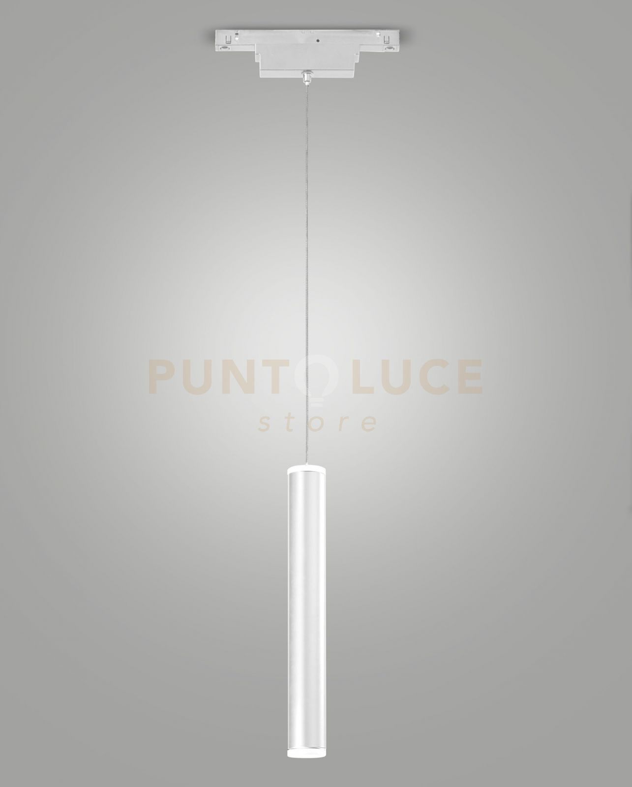 foto del prodotto sospensione bianca cilindrica per serie ermes led 3000k 720lm 7,5w on off