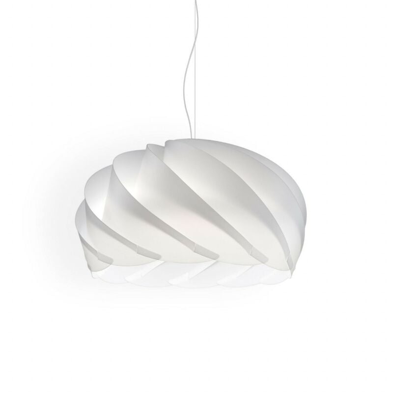 foto del prodotto sospensione bianco in metallo cromato cm. 42 x 26h