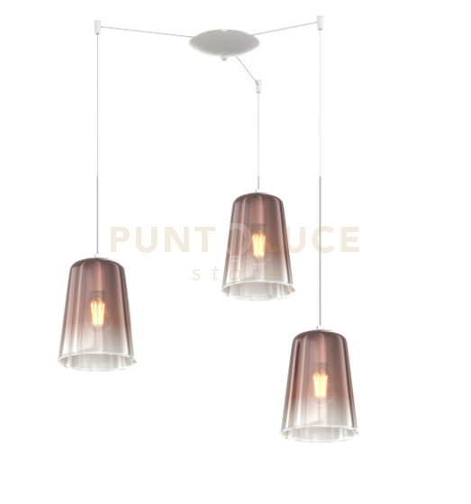 foto del prodotto sospensione bianco spostabile 3 luci rame 1164bi s3 s ra