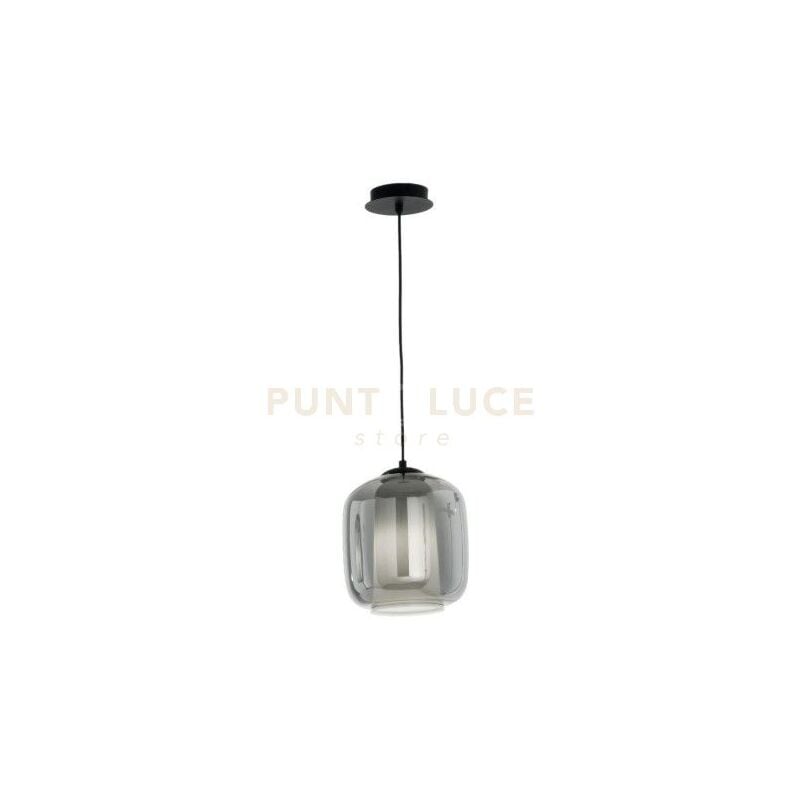 foto del prodotto sospensione bonnie 2 vetro fume 1 luce attacco e27 d.22cm h.26cm