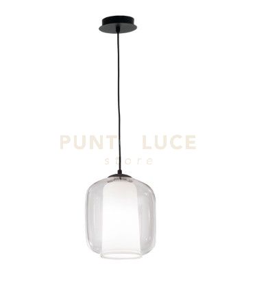 foto del prodotto sospensione bonnie 2 vetro trasparente 1 luce attacco e27 d.22cm h.26cm