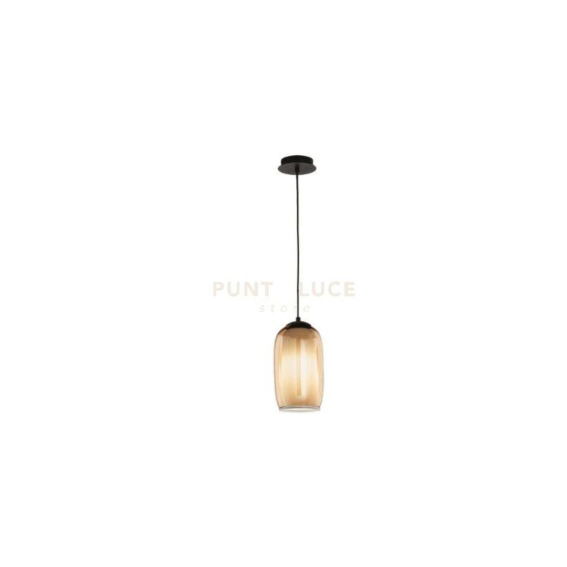 foto del prodotto sospensione bonnie 3 vetro ambra 1 luce attacco e27 d.15cm h.29cm