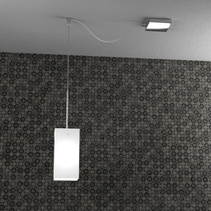 foto del prodotto sospensione contemp crazy decentratori metallo cromo vetro bianco 1 luce e27