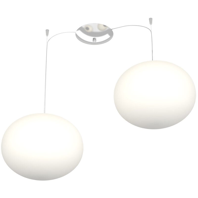 foto del prodotto sospensione contemp decentratori soft metallo cromo vetro opaco 2 luci e27 28cm