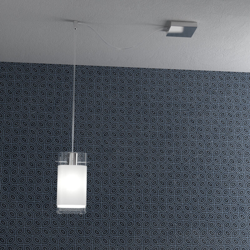 foto del prodotto sospensione contemp decentratori wild metallo cromo vetro satinato 1 luce e27