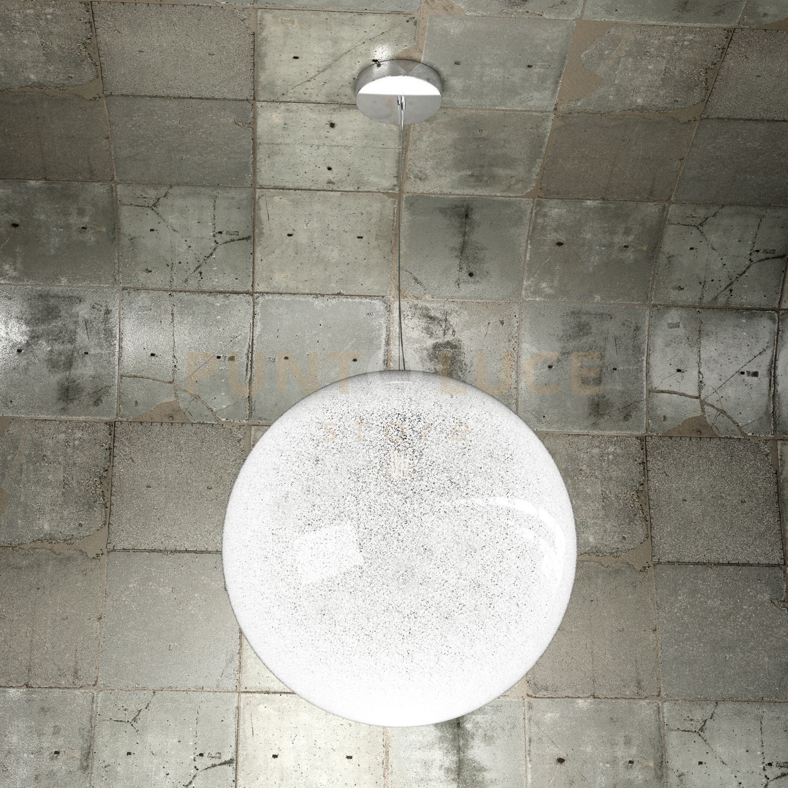 foto del prodotto sospensione contemp glitter metallo cromo vetro soffiato trasp 1 luce e27 40cm
