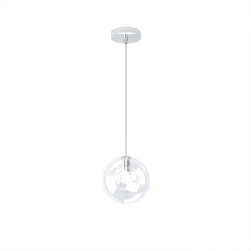 foto del prodotto sospensione contemp willow metallo cromo vetro trasparente 1 luce g9