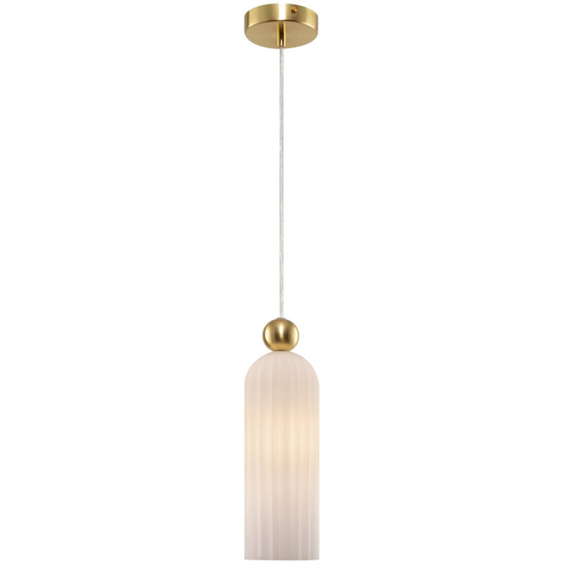 foto del prodotto sospensione contemporanea antic metallo oro 1 luci diffusore in vetro bianco