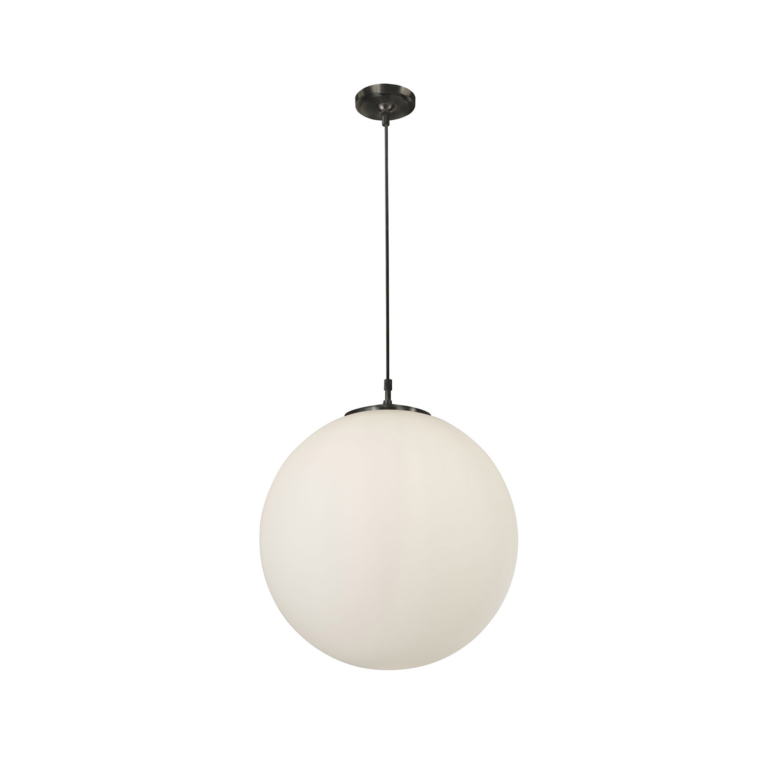 foto del prodotto sospensione contemporanea atomo acciaio nero 1 luce e27 d30cm