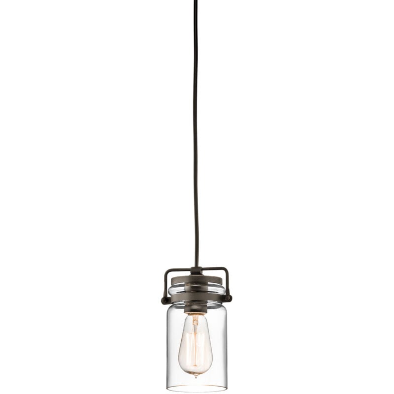 foto del prodotto sospensione contemporanea brinley acciaio bronzo antico vetro 1 luce e27