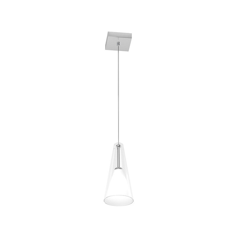 foto del prodotto sospensione contemporanea bullet metallo cromo vetro trasparente 1 luce e14
