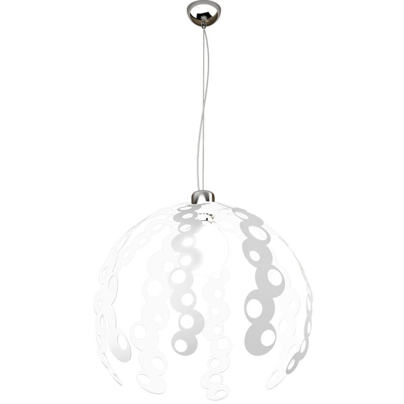 foto del prodotto sospensione contemporanea chain metallo bianco e cromo 1 luce e27