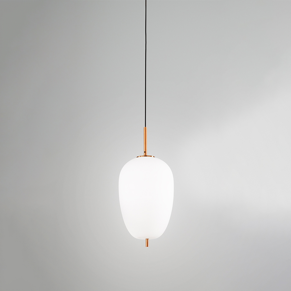 foto del prodotto sospensione contemporanea cirro metallo oro vetro bianco led 24w 3000k d27