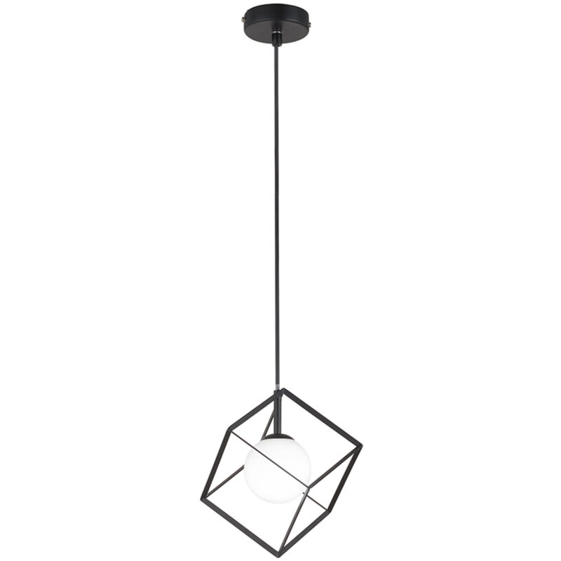 foto del prodotto sospensione contemporanea cube metallo nero 1 luce g9