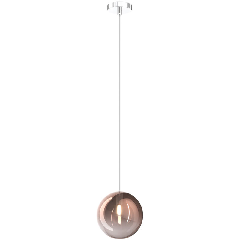 foto del prodotto sospensione contemporanea eclipse metallo cromo vetro rame 1 luce g9