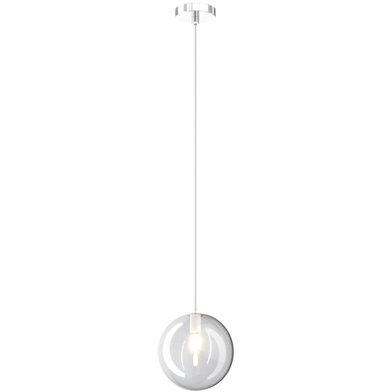 foto del prodotto sospensione contemporanea eclipse metallo cromo vetro trasparente 1 luce g9