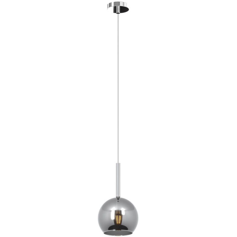 foto del prodotto sospensione contemporanea future metallo cromo vetro cromo 1 luce e27 d.15cm