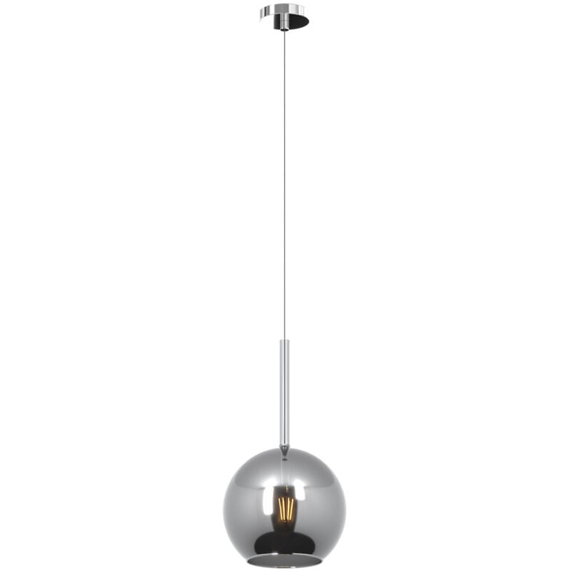 foto del prodotto sospensione contemporanea future metallo cromo vetro cromo 1 luce e27 d.20cm