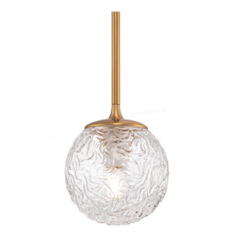 foto del prodotto sospensione contemporanea ligero metallo ottone 1 luce diffusore in vetro bianco
