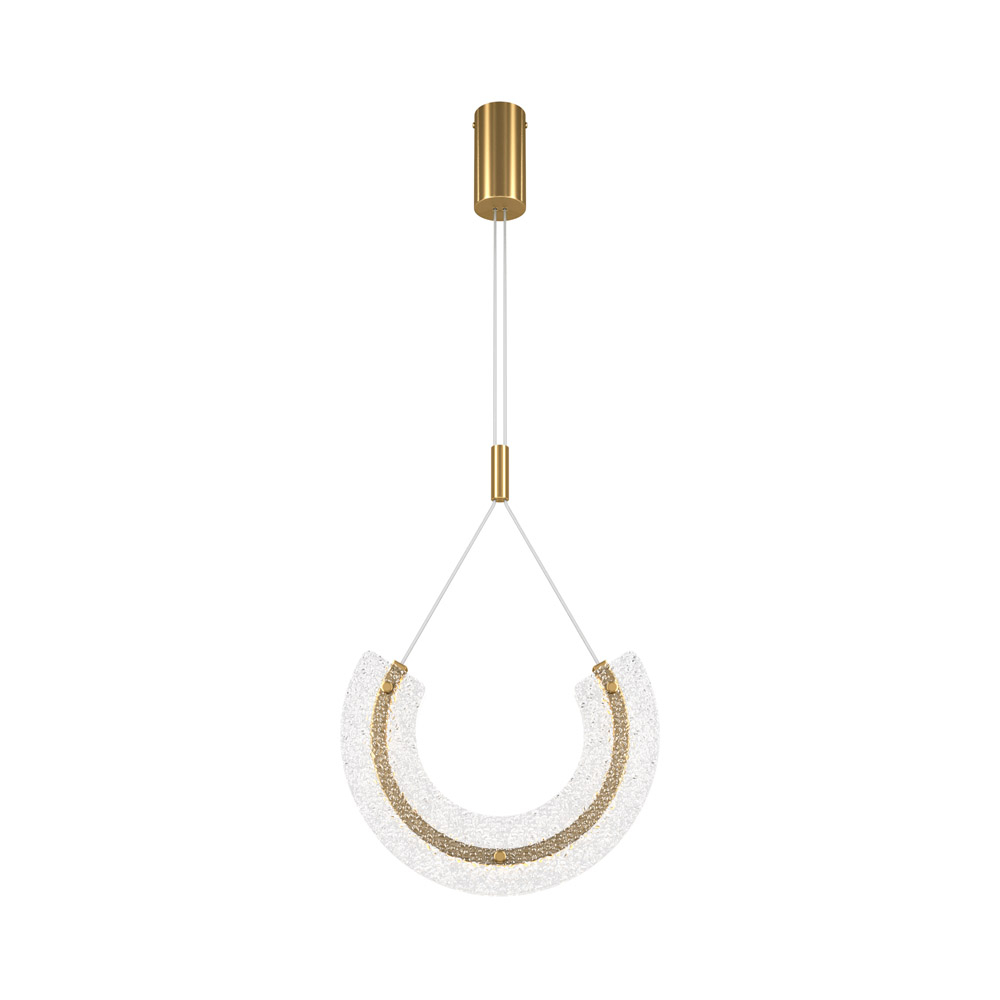 foto del prodotto sospensione contemporanea maya alluminio oro 1 luce diffusore vetro