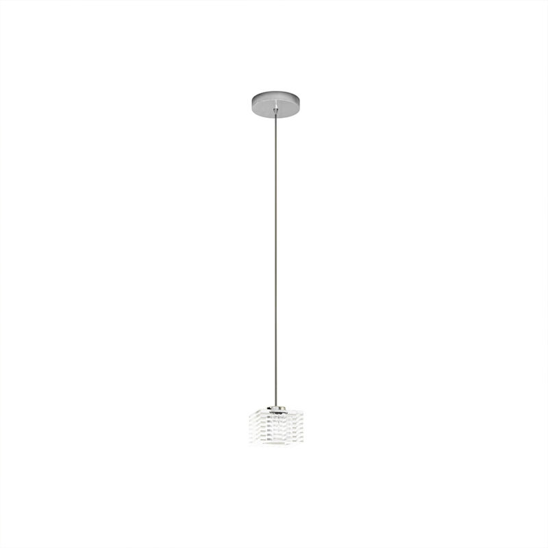 foto del prodotto sospensione contemporanea metropolitan metallo cromo vetro trasparente 1 luce g9
