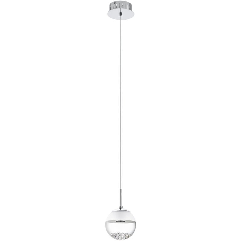 foto del prodotto sospensione contemporanea montefio 1 acciaio cromo cristallo 1 luce led 5w