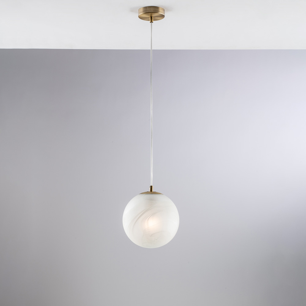foto del prodotto sospensione contemporanea olaf metallo bronzo 1 luce e27