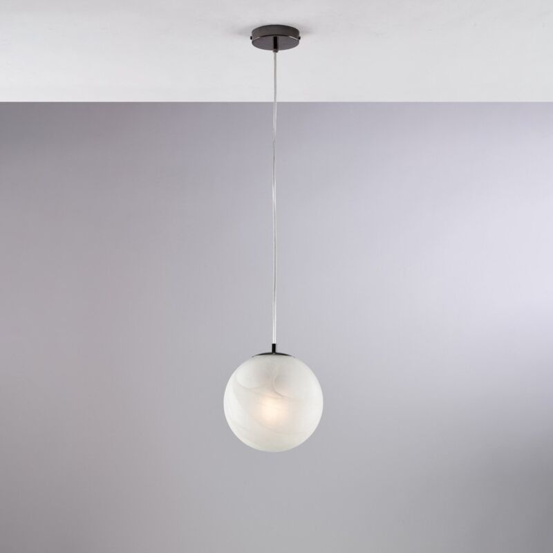 foto del prodotto sospensione contemporanea olaf metallo cromo nero 1 luce e27