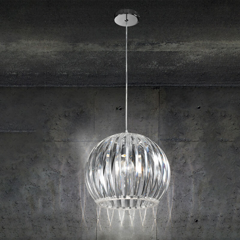 foto del prodotto sospensione contemporanea slice metallo acrilico trasparente 1 luce e27 d30