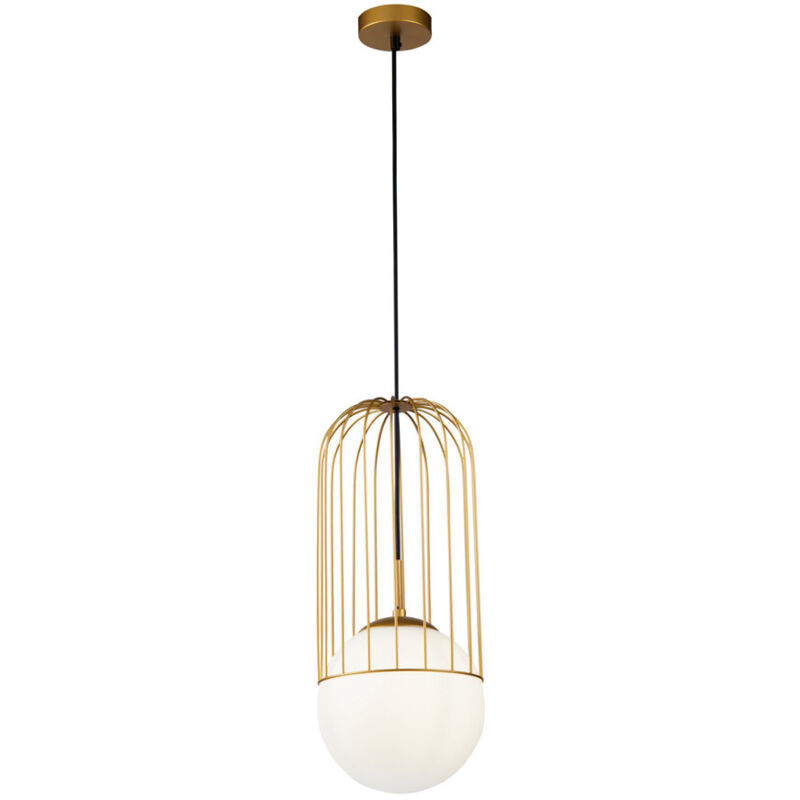 foto del prodotto sospensione contemporanea telford grande in metallo oro 1 luce