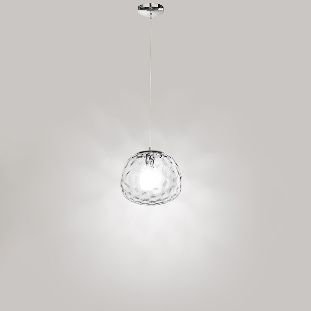 foto del prodotto sospensione contemporanea ufo metallo cromo vetro trasparente 1 luce e27 d30