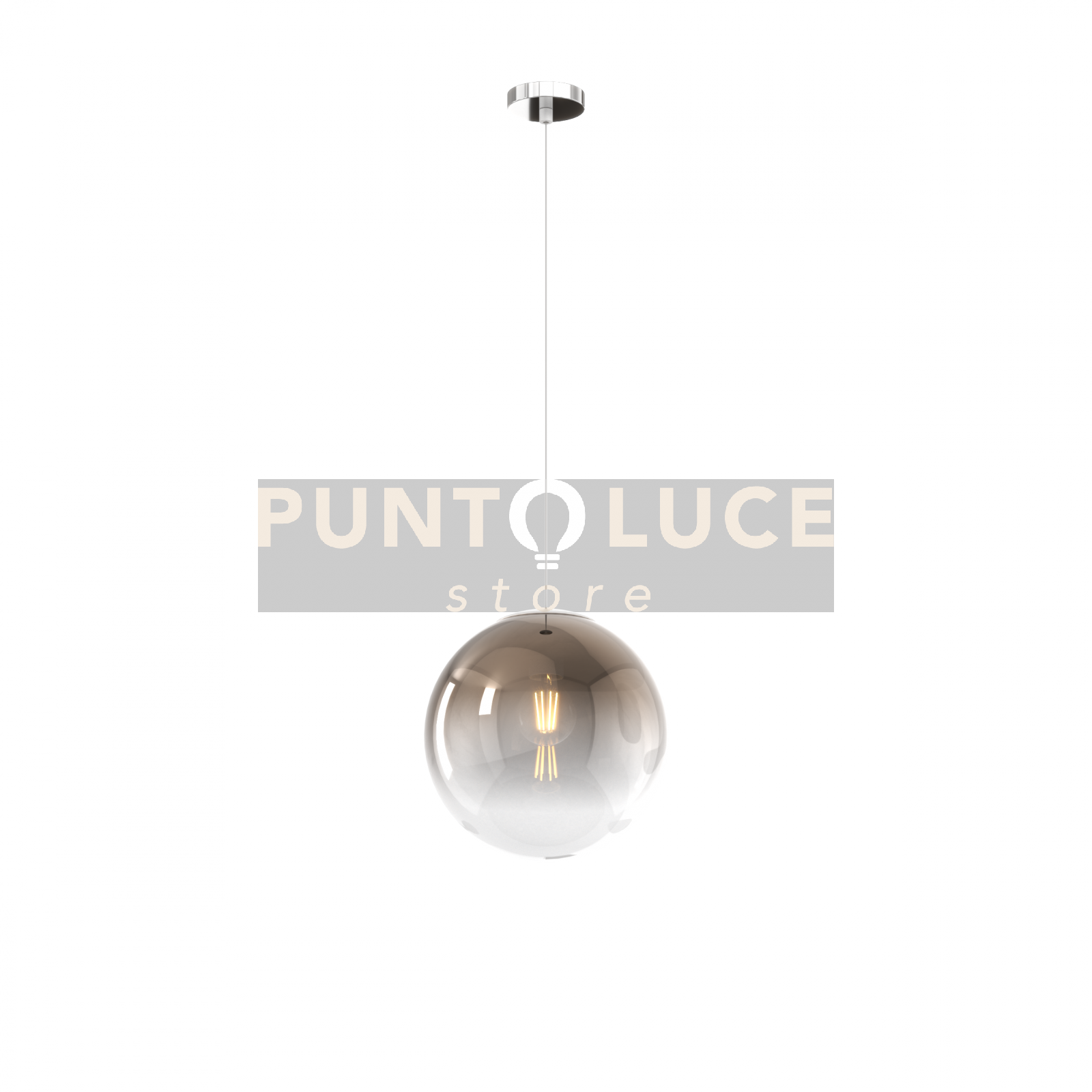 foto del prodotto sospensione cromo 1 luce vetro medio bronzo 1194cr-s25-br