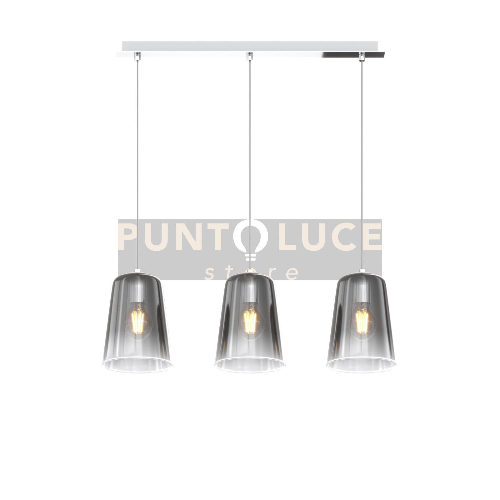 foto del prodotto sospensione cromo rettangolare 3 luci cromo 1164cr s3 r cr
