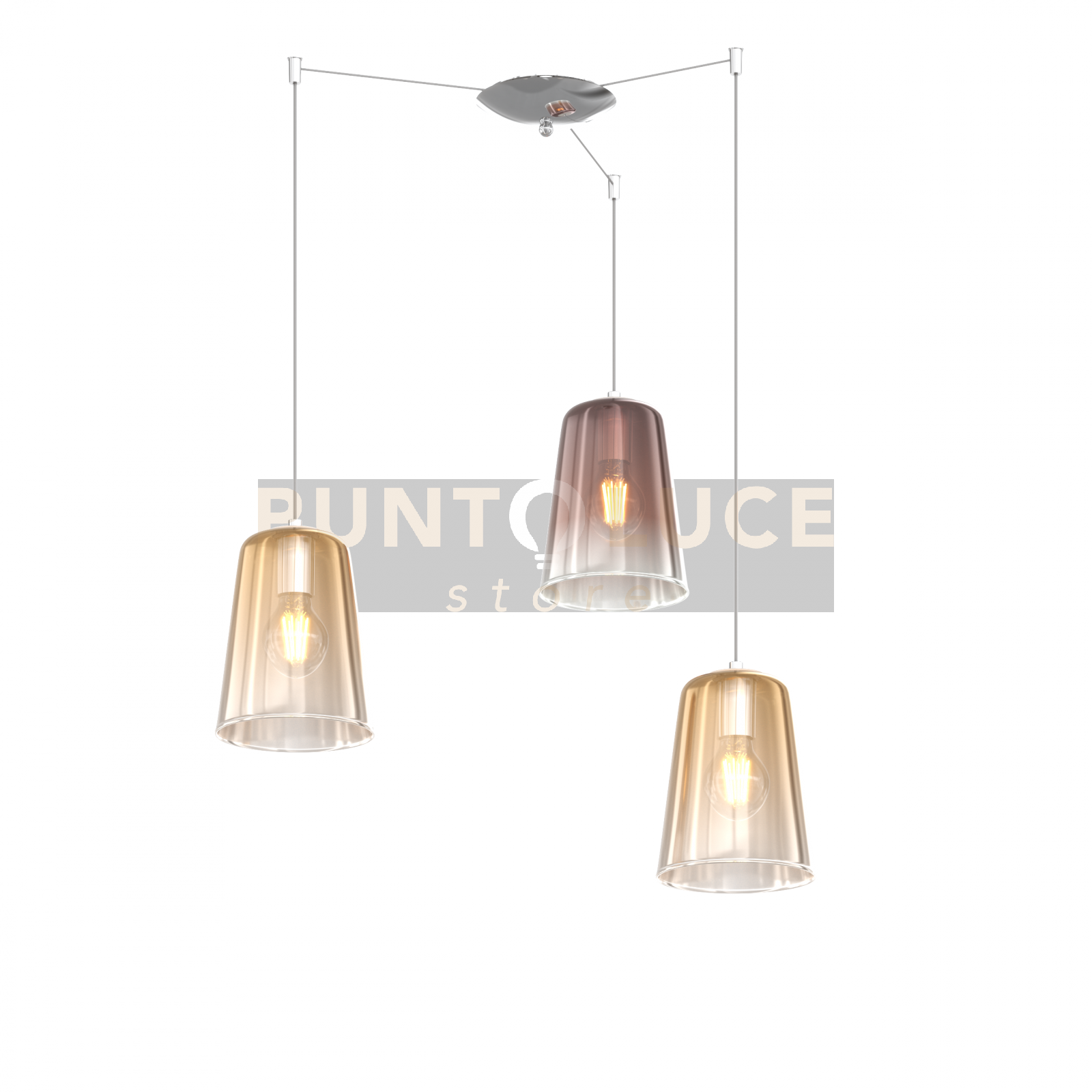 foto del prodotto sospensione cromo spostabile 3 luci 2 am 1 ra 1164cr s3 s ar